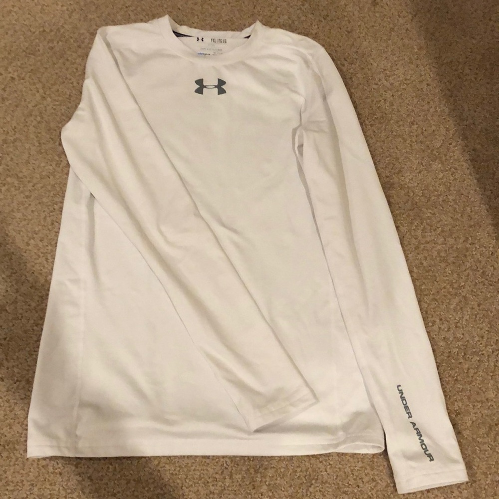 Youth Long Sleeve White Underarmor Warm Shirt